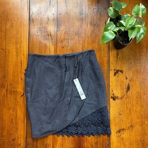 NWT 💙 Elie Tagari | 4 | Izzy Skirt Navy Blue Mini with Lace Trim